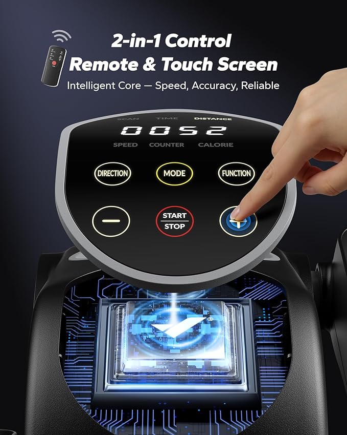 MERACH Under Desk Elliptical Machine, Ellipse Leg Exerciser as Seen on TV for Seniors with Remote Control & 12-Speeds, Quiet Portable Electric Seated Pedal Exerciser Machine for Home Office