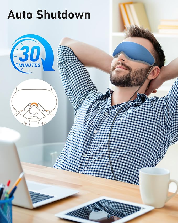 Heated Eye Mask Warm Eye Compress for Dry Eyes - USB Electric Heat Eye Mask Heating Pad for Dry Eye Relief, Stye, Blepharitis, Improve Sleep