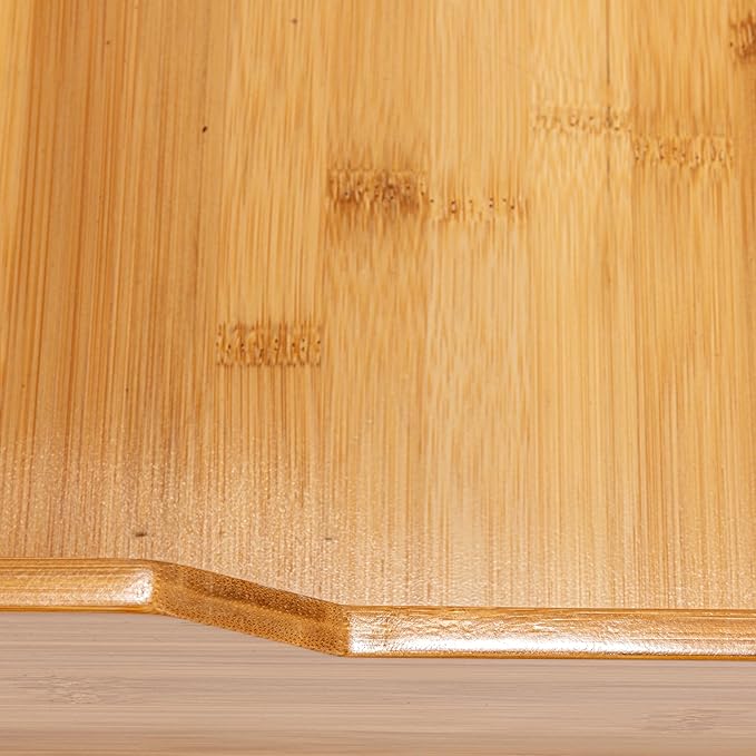 Household Essentials Glidez Bamboo and Steel Pull-Out/Slide-Out Storage Organizer for Under Cabinet Use - 1-Tier Design - Fits Standard Size Cabinet or Shelf, Natural