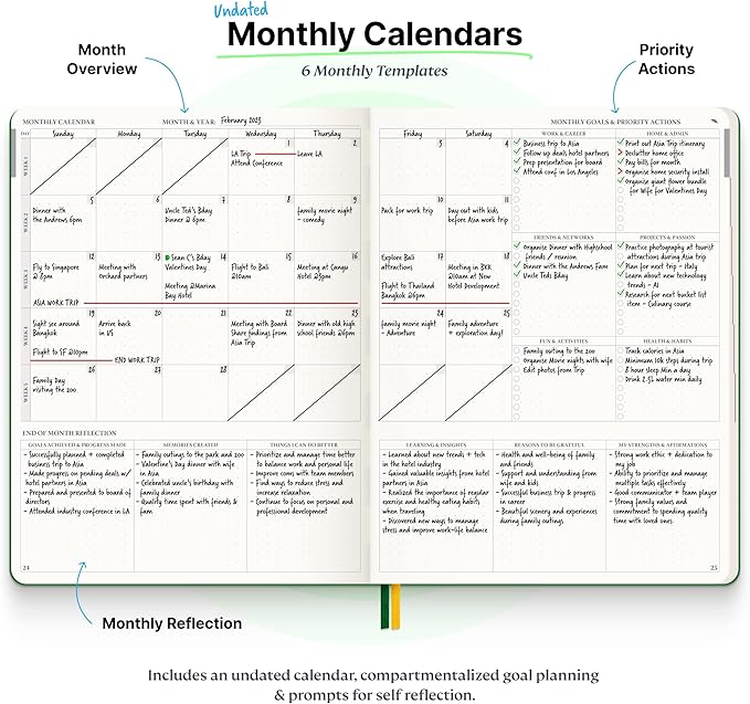 Purpose Planner B5 Undated Monthly Weekly Daily Productivity Journal 2024 Life Health Goal Setting Business Tool for Professionals Moms Academic Student Organizer Notebook (7.5”x9.8” Black Softcover)