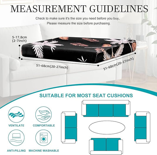 12Pcs Stretch Patio Cushion Covers,Outdoor Couch Covers Replacement,Outdoor Couch & Sofa Slipcovers,for Patio Furniture Cushion Covers,Washable Reusable Furniture Protector (Coconut Ttrees,Cover Only)