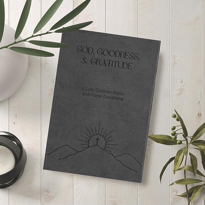Christian Prayer Journal - God, Goodness & Gratitude - Faith-Based Gratitude and Devotional Journal for Daily Prayers, Bible Study, and Spiritual Growth - Black Leather Hardcover