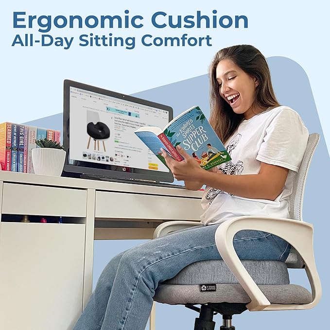 5 STARS UNITED Donut Pillow Hemorrhoid Tailbone Cushion – Large Cushion for Pain Relief – Coccyx, Prostate, Sciatica, Pelvic Floor, Pressure Sores, Pregnancy, Postpartum Recovery, Gray