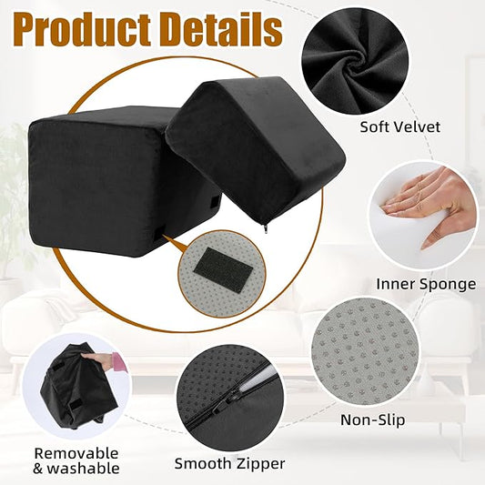 MABOZOO Foot Rest Under Desk, 3 Adjustable Height Foot Rest with High-Density Foam Ergonomic Design Foot Stool with Removable and Washable Cover for Office Home Travel - Black