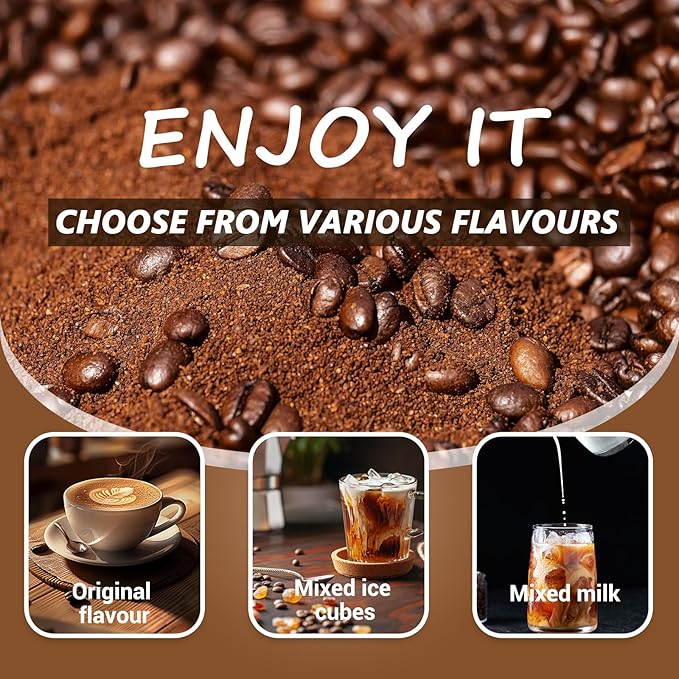 Mushroom Coffee - Instant Coffee Powder with Organic Lion’s Mane, Reishi, Cordyceps, Turkey Tail, King Trumpet & Shiitake, Adaptogenic 6 Mushrooms for Energy, Digestion & Immune Support, 30 Servings