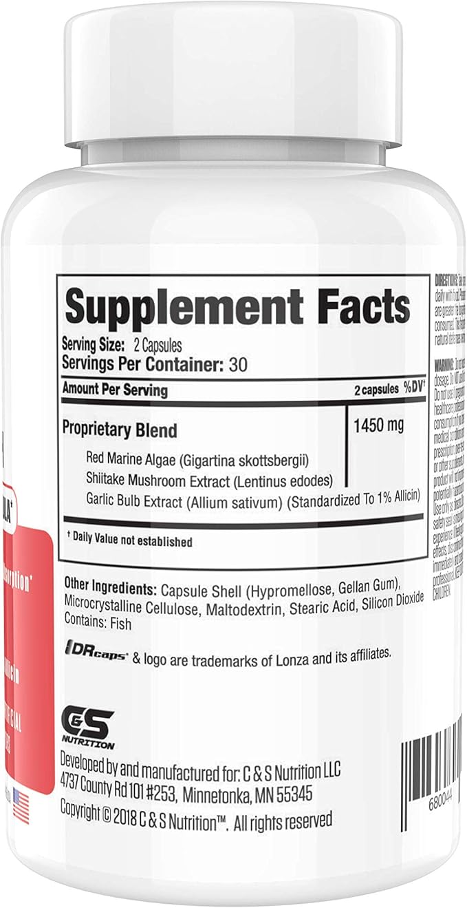 Herp Rescue Healing Power Vanish, Immune Support for Women, Mushroom Supplement, Pure Shiitake Mushroom, Beta Glucan, Red Marine Algae, 60 Capsules