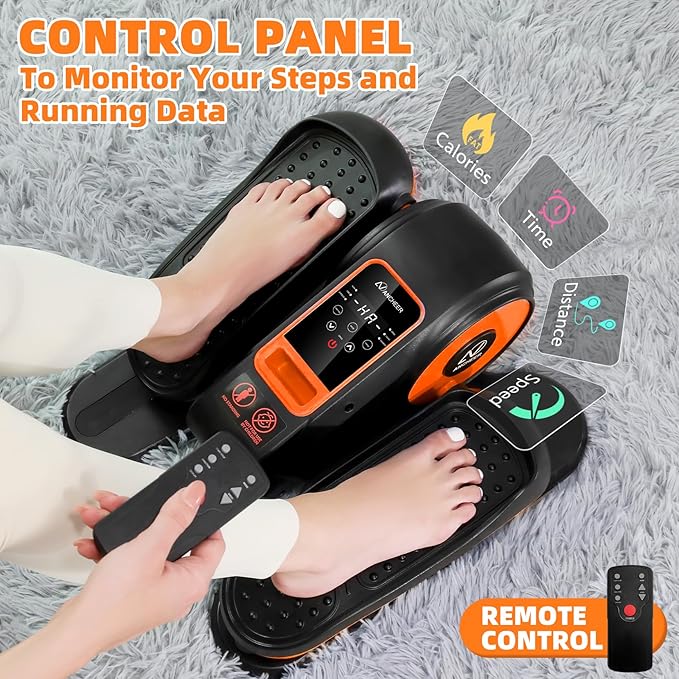 ANCHEER Under Desk Elliptical Machine, Ellipse Leg Exerciser for Seniors with 12 Adjustable Speeds, Quiet & Portable Electric Seated Pedal Exerciser with Remote Control