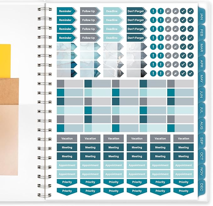Cambridge 2025 Planner, Weekly & Monthly, 8-1/2" x 11", Large, Glacier (1727-905-25)