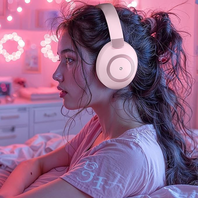 Active Noise Cancelling Headphones, 100H Playtime Headphone Wireless Bluetooth, Bluetooth Headphone with Microphone, Over Ear Wireless Headphones with Deep Bass,Fast Charging for Travel