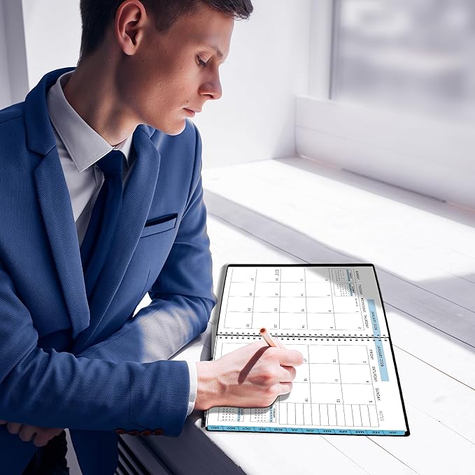 Ensight 2026 Appointment Book & Planner Ensight 8.5 x 11 inches Large Tabbed Daily Hourly Weekly Planner Schedule Book 15 Minute time Slots Business & Personal Planner Jan 2026 Dec 2026 Blue