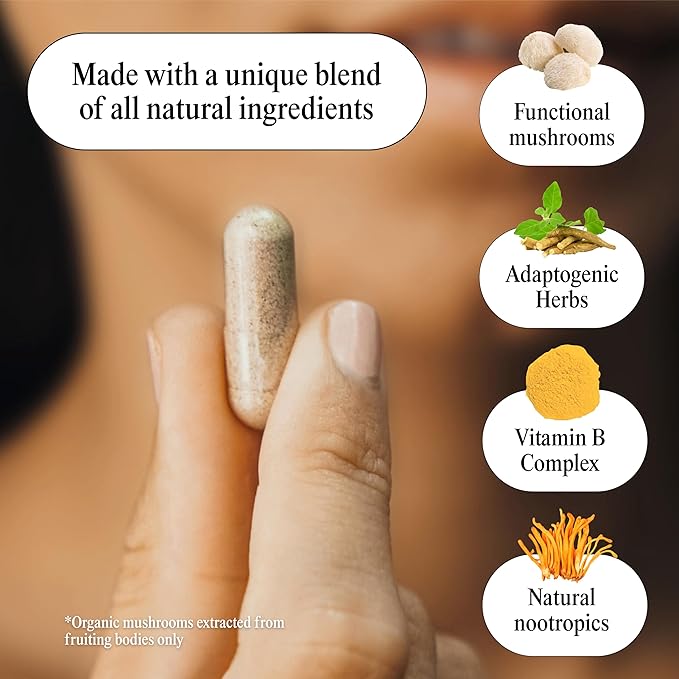 MINDHONEY | DOSE 60 Count, Premium All-in-One Nootropic Brain Supplement | Focus, Mood, Energy, & Memory | Functional Mushrooms & Adaptogens - Lion’s Mane, Ashwagandha, L-Theanine, Bacopa, & Vitamins