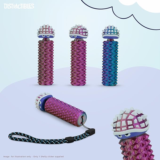 Shelly - Sensory Fidget Toy, Textured Pain Stim Device, Stress Relief for Focus and Concentration (Neon Harmony)