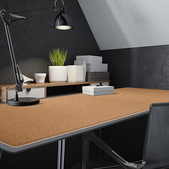 MAIDERN Cork & Leather Desk Mat, 63' x 23.6', Dual Sided Pad Protector for Gaming and Home Office (Cream)