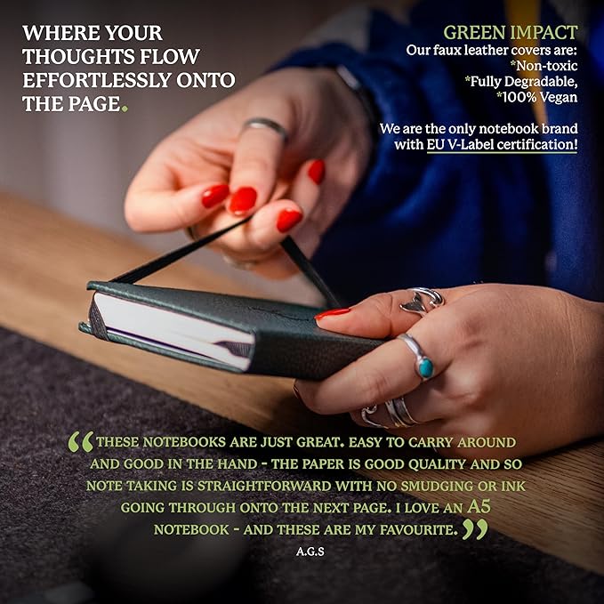 Dingbats* Wildlife A6 Plain Pocket Notebook - PU Leather Hardcover - Small Writing Journal for Work, Travel - Pocket, Elastic Closure, Bookmark