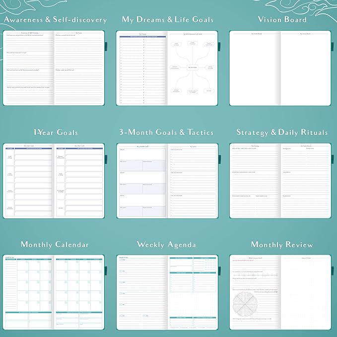Legend Weekly Colorful Planner 2nd Edition – Undated Life & Work Agenda Journal for Time Management, Goal Setting, Productivity, Tasks & To Do Lists – A5 size, 5.8 ″ x 8.3″, Hardcover – Turquoise