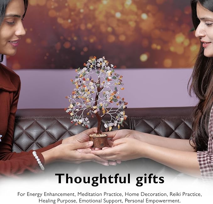 FASHIONZAADI Premium Crystal Tree of Life – 7 Chakra Tree for Healing, Positive Energy, Luck & Manifestation – Gift-Ready Packaging – Ethically Handcrafted Spiritual Gifts for mom