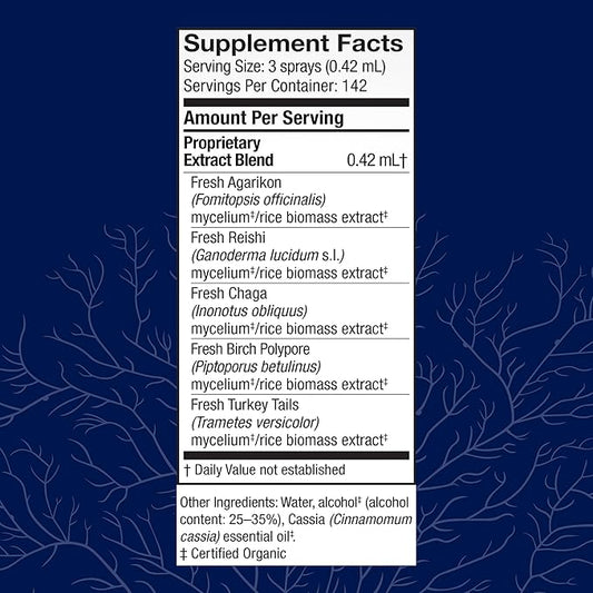 Host Defense MycoShield Throat Spray - Immune Health Support - Dietary Mushroom Supplement with Chaga, Reishi, Turkey Tail & More - On-The-Go Immune Support - Cinnamon Flavor, 2 fl oz (142 Servings)*