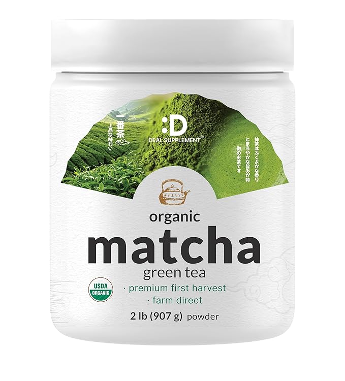 Organic Matcha Green Tea Powder, 2 lb (907g) | First Harvest, Culinary Grade | Japanese Sourced Cafe Mix | Zero Sugar, Keto Friendly, Non-GMO, Vegetarian