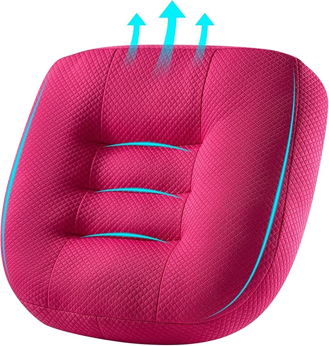 Office Chair Cushions for Back and Butt, Ergonomic Chair/Seat Cushion for Long Sitting, Sitting Pillow for Automobile, Wheelchair, Computer Chair Hip Support (Pink)