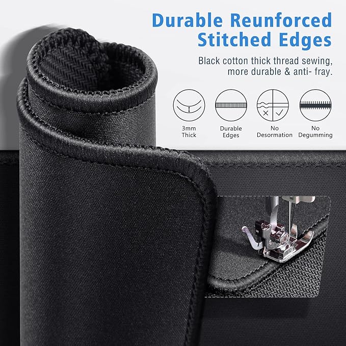 Gimars 3 Packs Mouse Pad with Stitched Edge, Ultra-Smooth Surface Mouse Pads with Anti-Slip Rubber Base, Washable, Waterproof & Soft Mouse Pads for Computers, Laptop, PC, Office & Home