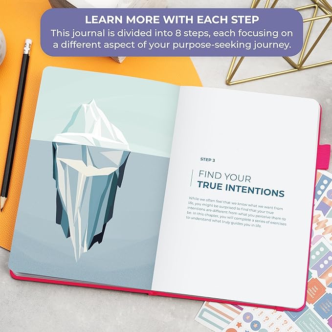 Clever Fox Purpose Seeker Journal – Guided Manifestation & Life Reflection Planner for Daily Self-Exploration, Goal-Setting & Gratitude (Fuchsia)