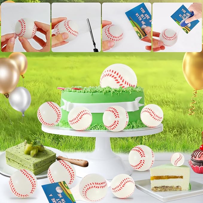 LiYiQ 24Pcs Baseball Party Favors 2.36 Inch Baseball Stress Balls for Kids Baseball Birthday Favors Foam Baseballs Birthday Decorations Baseballs Goodie Bag Stuffers