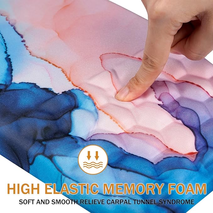 Ergonomic Mouse Pad Wrist Support,Upgrade Mousepad with Massage Design,Non-Slip PU Base Desktop Mouse Pads for Pain Relief, Computer, Office & Home,12 x 8 in（F-Pretty Marble）