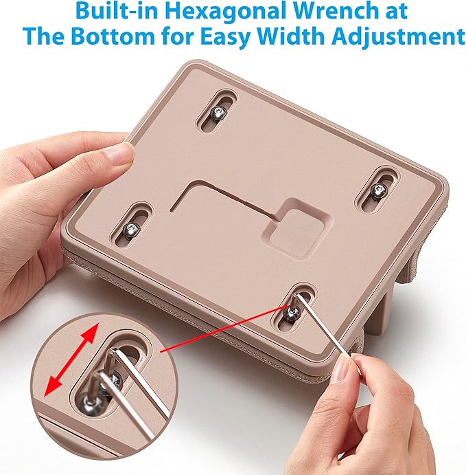 Leather Vertical Laptop Stand,Dual Laptop Holder Stand,Laptop Organizer with Adjustable Dock (18-26mm/0.7-1 in) for All MacBook/Tablet/Surface/Dell/iPad (Apricot)