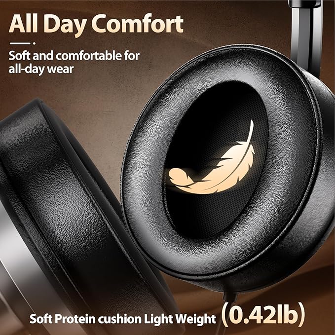 USB C Headphones Wired with Memory Foam,Over-Ear Headphones Sound & Durable Metal Frame Foldable Type C Headphone for Men/Women/Travel/iPhone 16/15, Samsung Galaxy S25/S24, Google Pixel 9, Ideal Gift