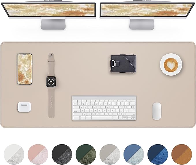 Extra Large Desk Mat - 63"x 17" Non-Slip Desk Pad for Office and Home - Ideal for Large Mouse Pad and Desk Mats on Top of Desks(Beige)
