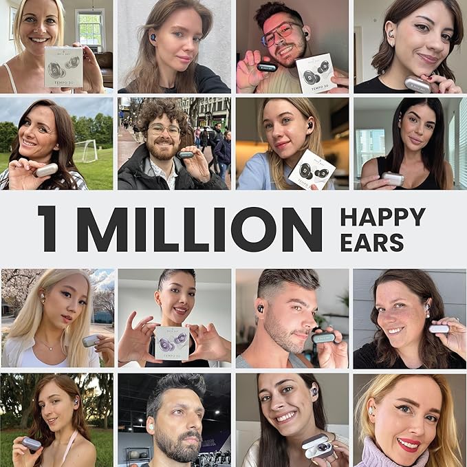 Back Bay Audio Tempo 30 Wireless Earbuds for Small Ears - Award-Winning Sound, Sweatproof Bluetooth Earbuds, Comfortable Ear Buds for Women, Silver Earphones Small Ear Canals, Long Battery Headphones