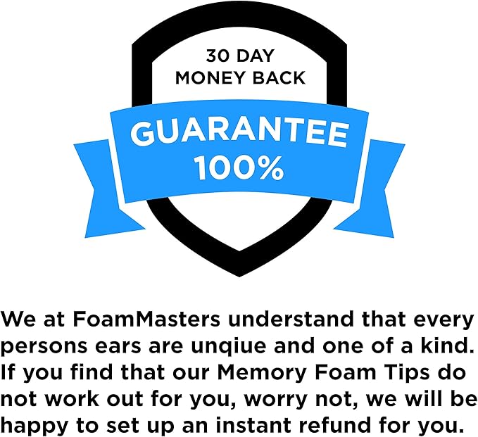 Foam Masters Memory Foam Ear Tips for AirPods Pro 1st & 2nd Gen | Comfortable | Secure | Better Noise Cancellation | Version 3.0 Replacement Buds (Small, Med, Large - 3 Pairs, Black)