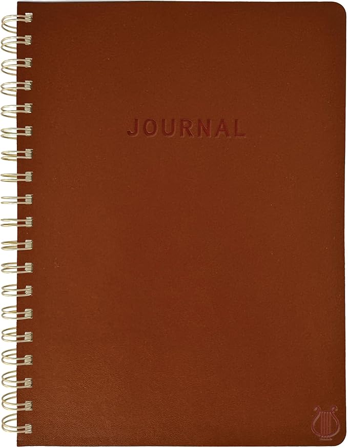 Graphique Apollo Vegan Leather Journal, Spiral Notebook for Writing, 192 Lined Pages, 8” x 10”