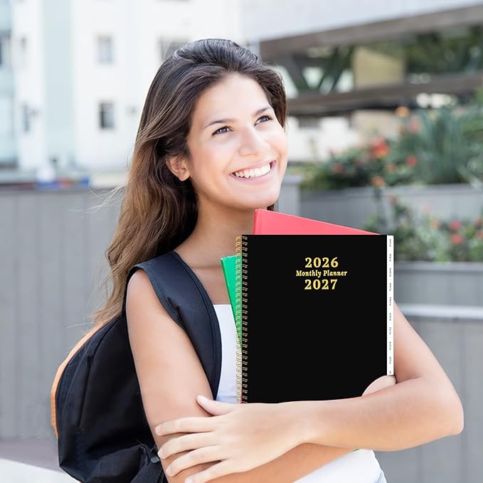 2026-2027 Monthly Planner, 2 Year Monthly Planner/Calendar 2026-2027, Jan 2026 – Dec 2027, 9" x 11", Tabs, Double-Side Pocket, Holidays, Thick Paper