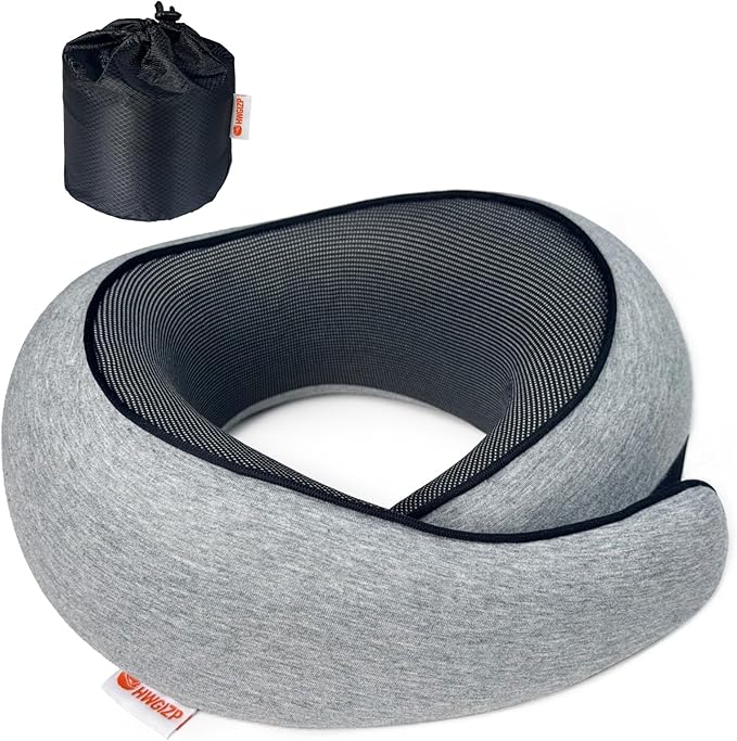 Travel Pillow | High-Density Memory Foam Pillow with 360° Surround Support. Ergonomically Designed. Ideal for Airplane Travel and Home Use.
