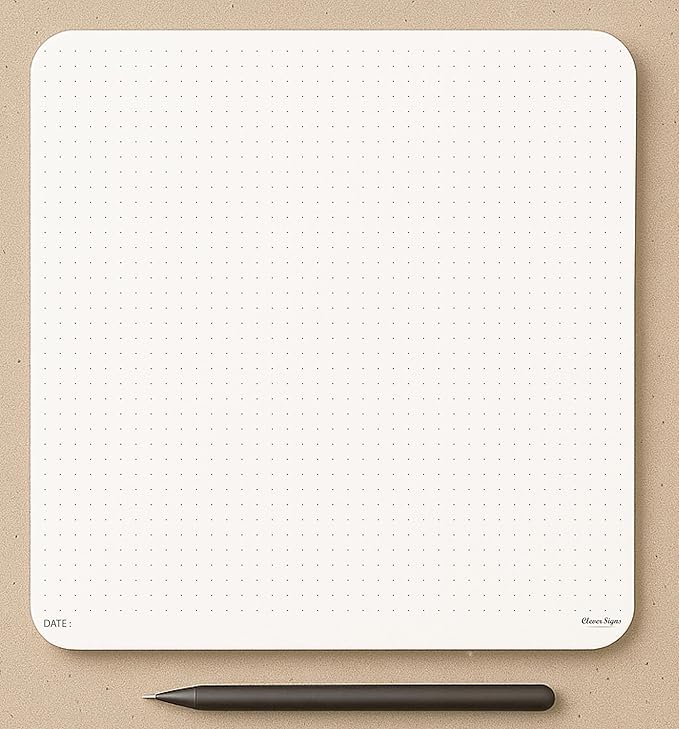 CLEVER SIGNS Mouse Pad Notepad for Professionals – 8.3" x 8.3" (210mm x 210mm), 50 Sheets – Premium Dotted Memo Desk Pad with Cardboard Back Support – Perfect for Note-taking, Planning, Sketching & Journaling