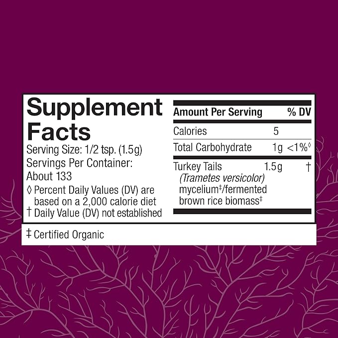 Host Defense Turkey Tail Mushroom Powder - Digestive Health & Immune Response Support Supplement - Mushroom Supplement for Gastrointestinal & Gut Microbiome Support - 7 oz (133 Servings)*