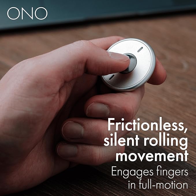 ONO Scroller - Handheld Fidget Toy for Adults | Help Relieve Stress, Anxiety, Tension | Promotes Focus, Clarity | Compact, Portable Design | Aluminum Grey