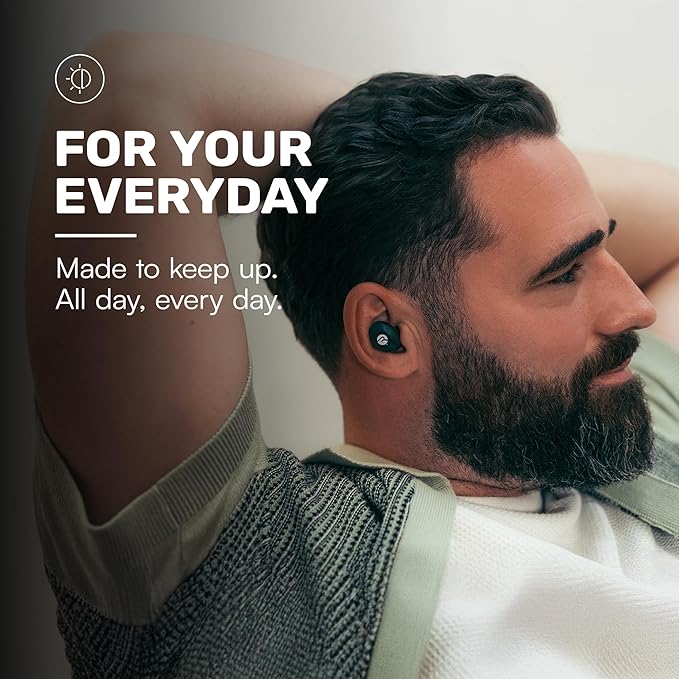 Raycon Everyday Earbuds Classic Bluetooth Wireless with Microphone - Stereo Sound, Active Noise Canceling, in-Ear Bluetooth Headset True Wireless Earbuds 32 Hours Playtime (Black)