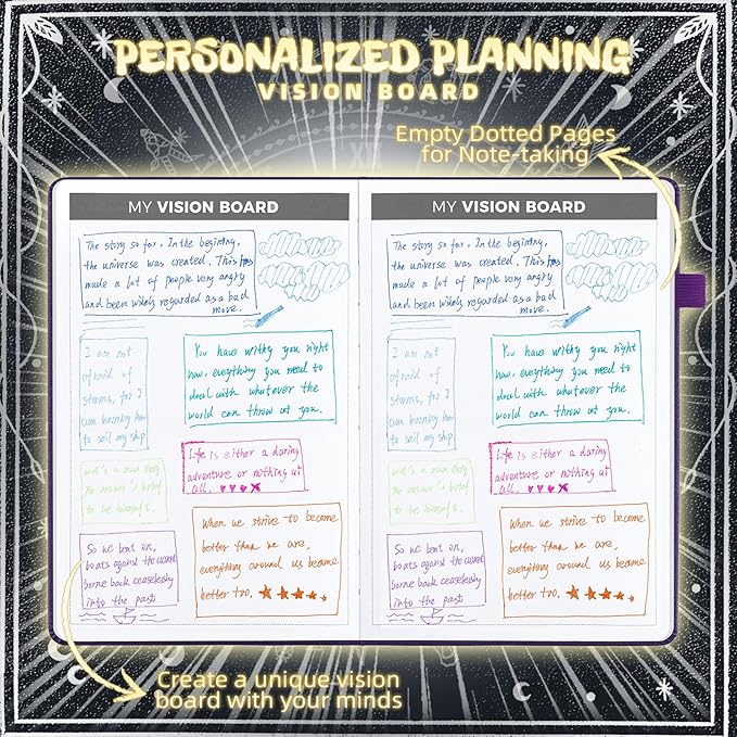 2025 Undated Academic Planner Hardcover (5.5x8.5") - Flexible Weekly & Monthly Organizer with Stickers, Productivity Journal for Students & Professionals(Black)