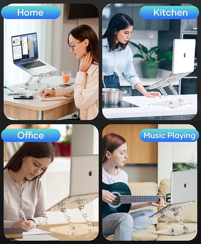 Adjustable Foldable Laptop Stand, Portable Ergonomic Computer Stand for Laptop, Compatible with 10 to 15.6 Inches Notebook Computers