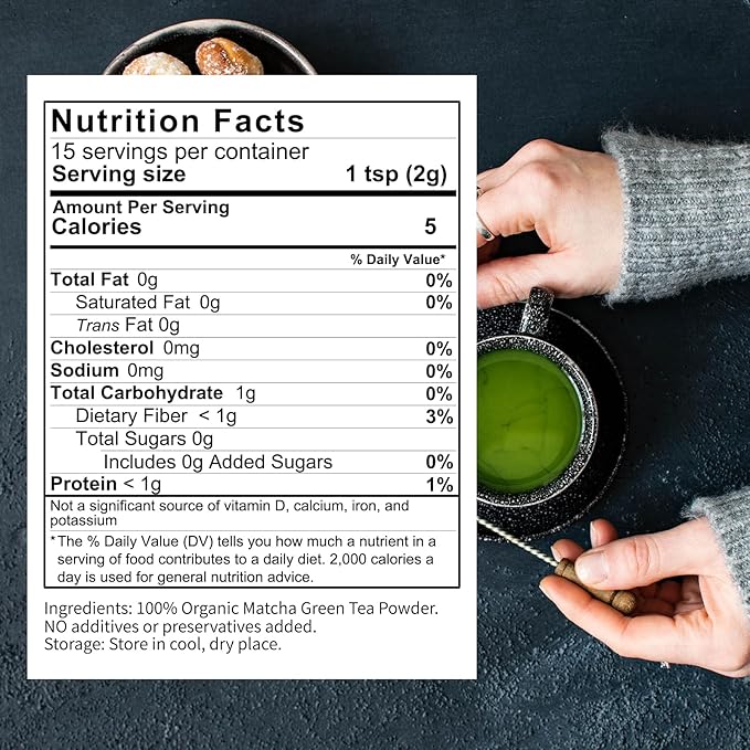 Chaism Ceremonial Grade Matcha Green Tea Powder - Single Origin Premium First Harvest USDA Organic, 1.06oz Tin