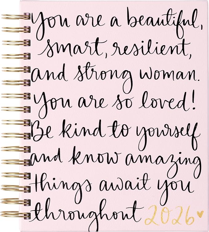 2025-2026 Eccolo Spiral Agenda Planner, You Are Beautiful, Weekly & Monthly Pages, 18 Months, Sticker Sheets, Inspirational Quotes (7.75 x 8.75, July 2025 - Dec 2026)