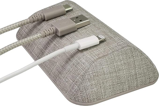 Smartish® Magnetic Cord Holder - Bigger Cable Wrangler Organizer with Magnet Clips for Charger Management on Desktop, Nightstand, or Side Table - Holds 6+ Cables - Lightly Toasted Beige