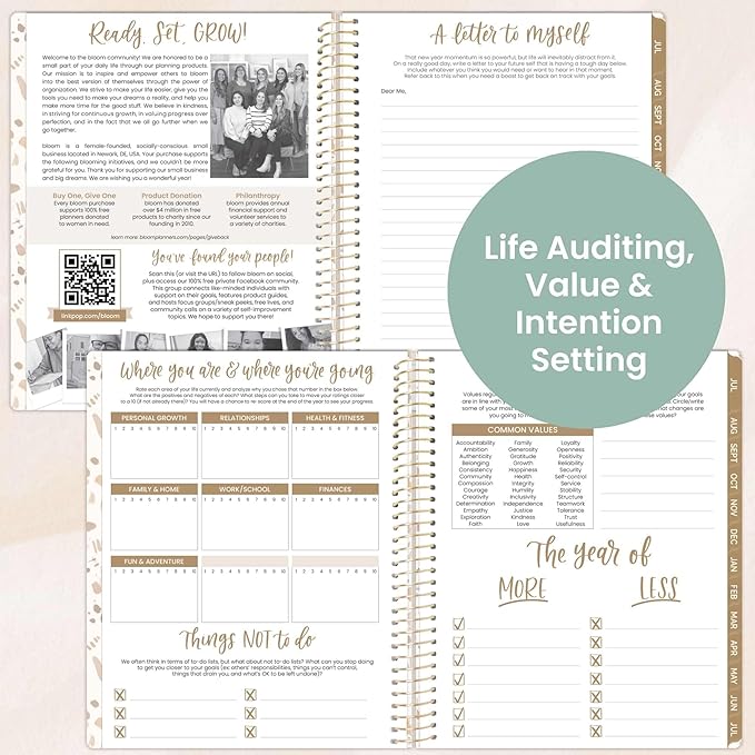 bloom daily planners 2025-2026 (8.5" x 11") Academic Year Day Planner (July 2025 - July 2026) - Weekly & Monthly Dated Agenda Organizer with Stickers & Tabs - Moments of Grace