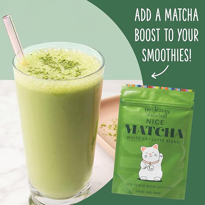 Two Leaves and a Bud Nice Matcha Latte Blend, Japanese Matcha Green Tea Powder, 2 Resealable Bags, 224g