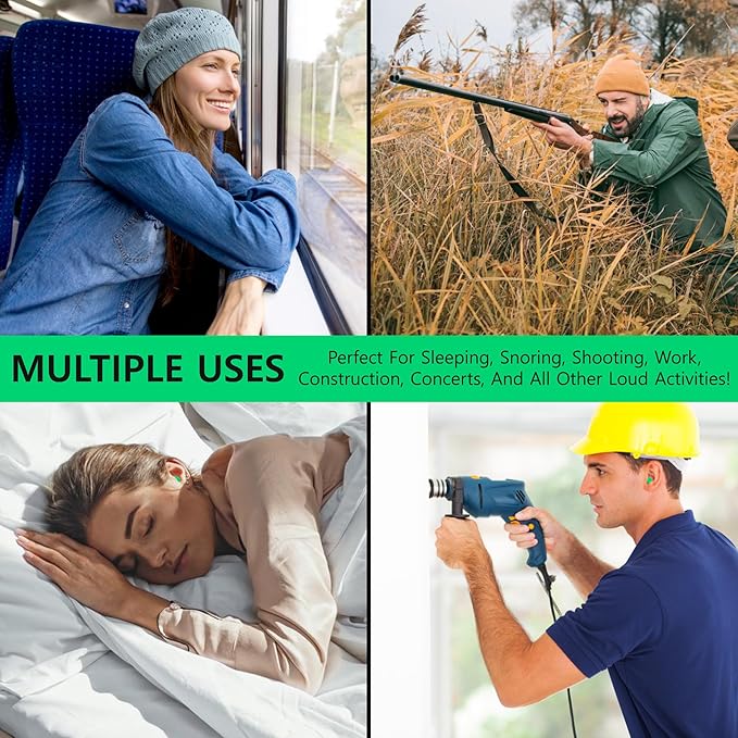 Quality Foam Earplugs 200 Pair - 32dB Noise Cancelling Soft High Decibel Ear Plugs for Noise Reduction Ear Protection Concerts Loud Music