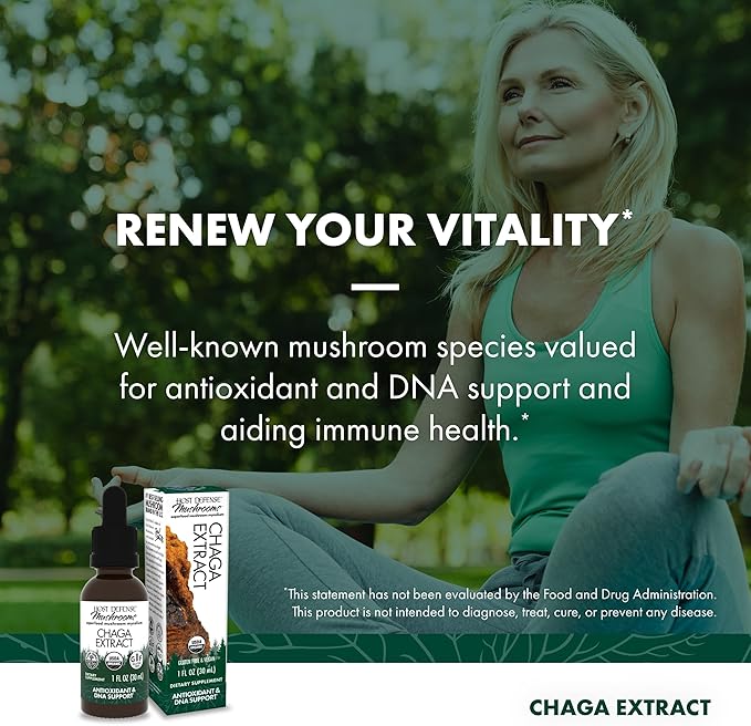 Host Defense Chaga Extract - Immune System Support Supplement - Chaga Mushroom for Antioxidant Activity Support - Liquid Dietary Mushroom Supplement - 1 fl oz (30 Servings)*