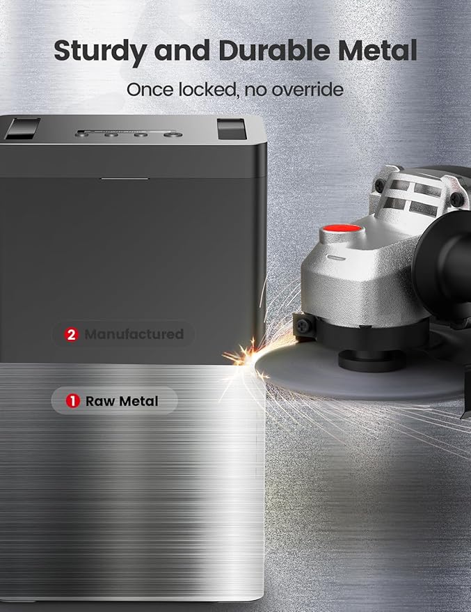 Vaydeer Metal Timed Lock Box, Phone Lockbox with Timer, iPad Safe Container, Self-Control Locker with USB-C Charge,Electronic Device Time Release Jail for Cellphone/Tablet/Medicine/Snack/Alcohol-Large