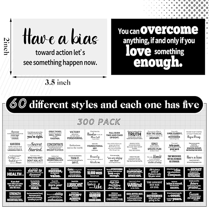 Jinei 300 Inspirational Affirmation Cards Positive Motivational Cards Small Mini Encouragement Quotes for Women Church End of the Year Teacher Gifts(Famous Quotes)